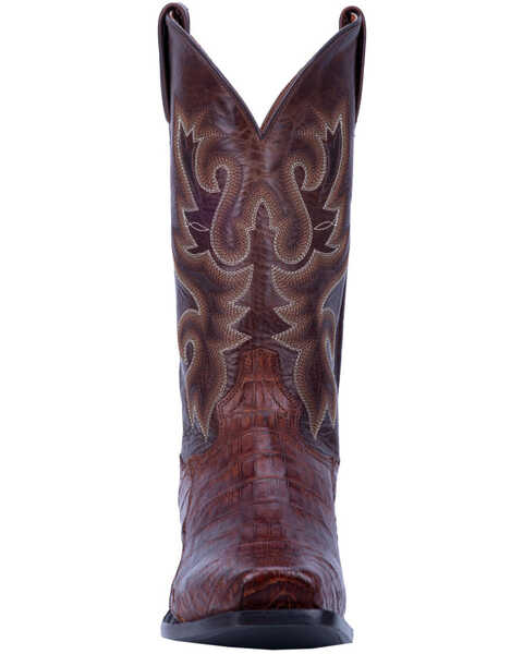 Dan Post Men's Bayou Exotic Caiman Western Boots - Square Toe, Brown, hi-res