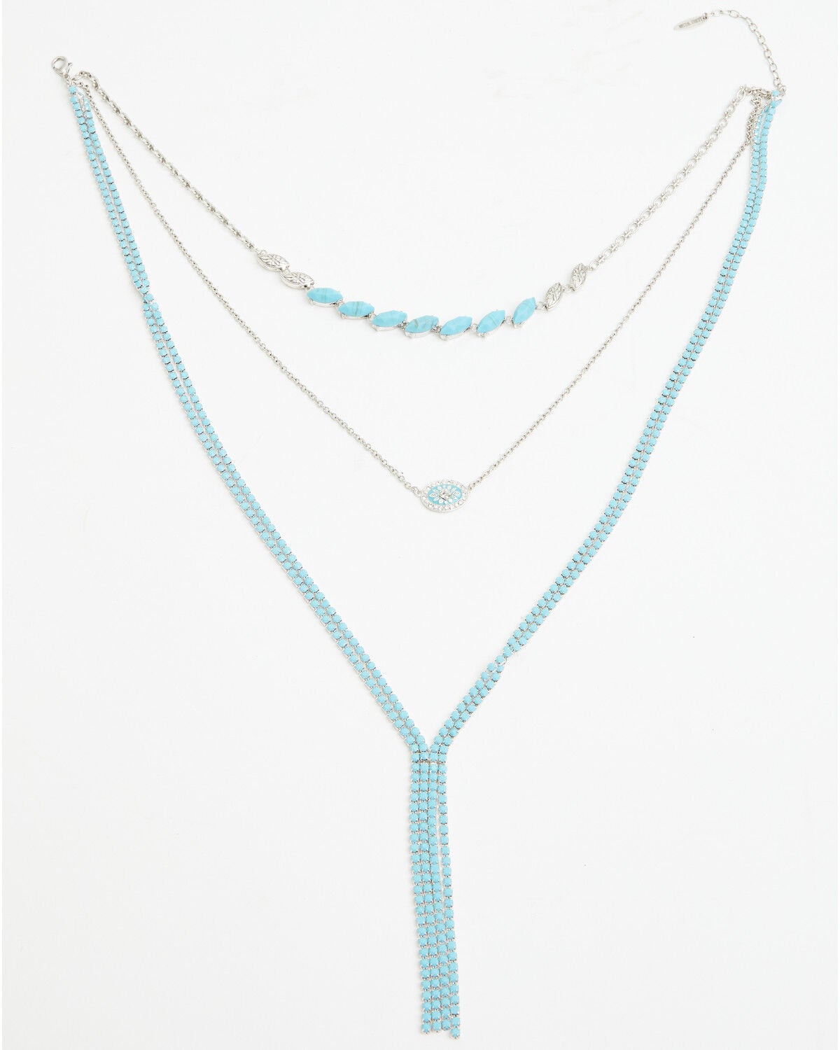 Lainey Wilson Women's 3 Row Stone Necklace, Turquoise, hi-res