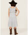 Image #4 - Hayden LA Girls' Gingham Print Puff Sleeve Midi Dress, Blue, hi-res