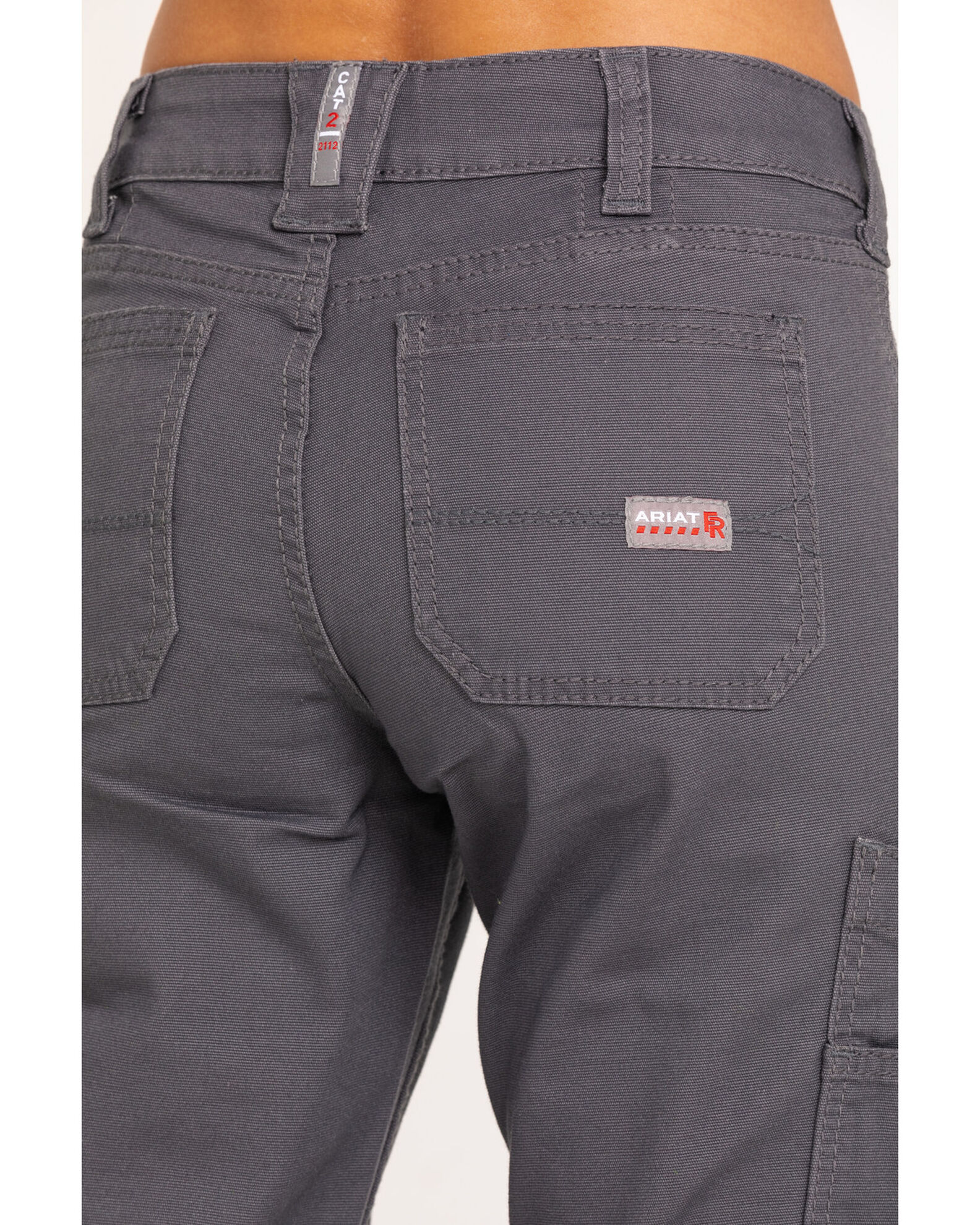 Image #4 - Ariat Women's FR Duralight Stretch Canvas Straight Leg Pants, Grey, hi-res
