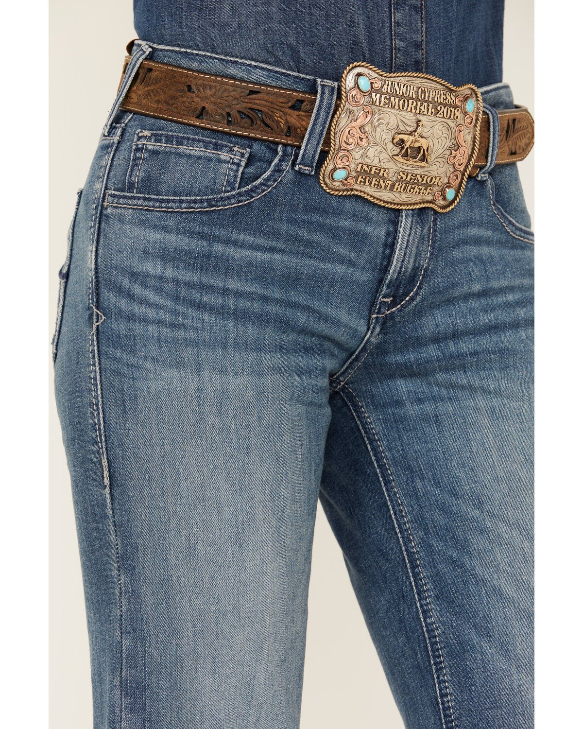 Image #2 - Ariat Women's Medium Wash Perfect Rise Bethany Trouser Jeans, , hi-res