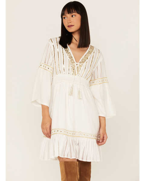 Talisman Women's Fortune Teller Dress, White, hi-res