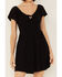 Image #3 - Bila77 Women's Knit Frances Short Sleeve Mini Dress, Black, hi-res