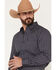 Image #2 - Cody James Men's Huckleberry Floral Striped Long Sleeve Button-Down Stretch Western Shirt, Blue, hi-res