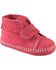 Minnetonka Infant Girls' Fringe with Velcro Closure Moccasins - Moc Toe, Hot Pink, hi-res