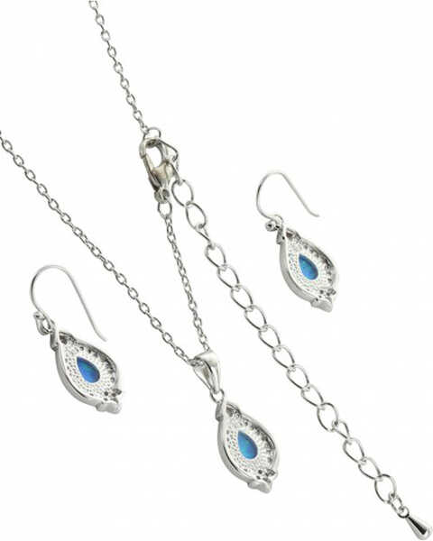 Image #3 - Montana Silversmiths Women's Royal Cluster Drop Jewelry Set, Silver, hi-res
