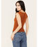 Shyanne Women's Pointelle Button Front Sweater Shirt, Pecan, hi-res