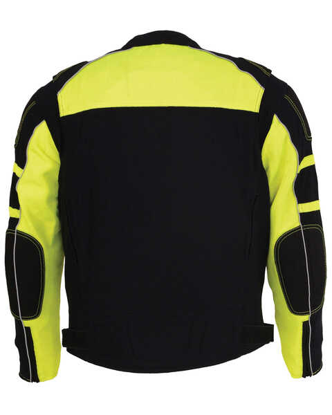 Milwaukee Leather Men's Mesh Racing Jacket with Removable Rain Jacket Liner, Bright Green, hi-res