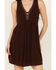 Image #3 - Idyllwind Women's Winfrey Criss Cross Front Embellished Mini Dress, Dark Brown, hi-res