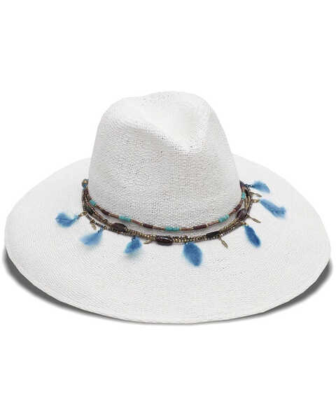 Nikki Beach Women's Dara Toyo Western Straw Hat , White, hi-res