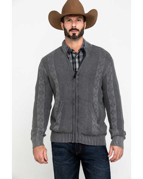 Image #1 - Moonshine Spirit Men's Dearpoint Full Zip Cable Knit Sweatshirt , , hi-res