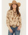 Image #1 - Ariat Women's Conversation Print Hoodie, Tan, hi-res