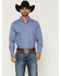 Image #1 - Ariat Men's Byrd Geo Print Fitted Long Sleeve Button-Down Western Shirt, Blue, hi-res