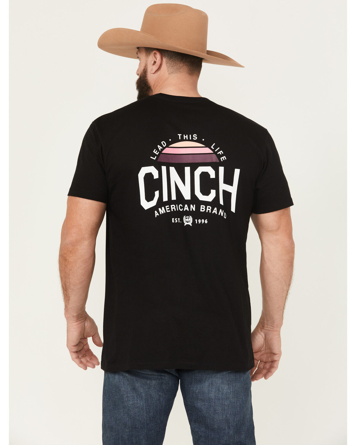 Image #1 - Cinch Men's Lead This Life Short Sleeve Graphic T-Shirt, Black, hi-res