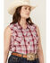 Image #2 - Roper Women's Classic Plaid Print Sleeveless Western Snap Shirt - Plus, , hi-res
