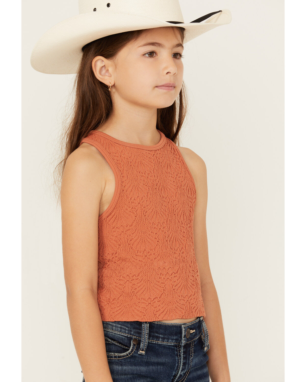 Image #2 - Fornia Girls' High Neck Tank Top, Rust Copper, hi-res