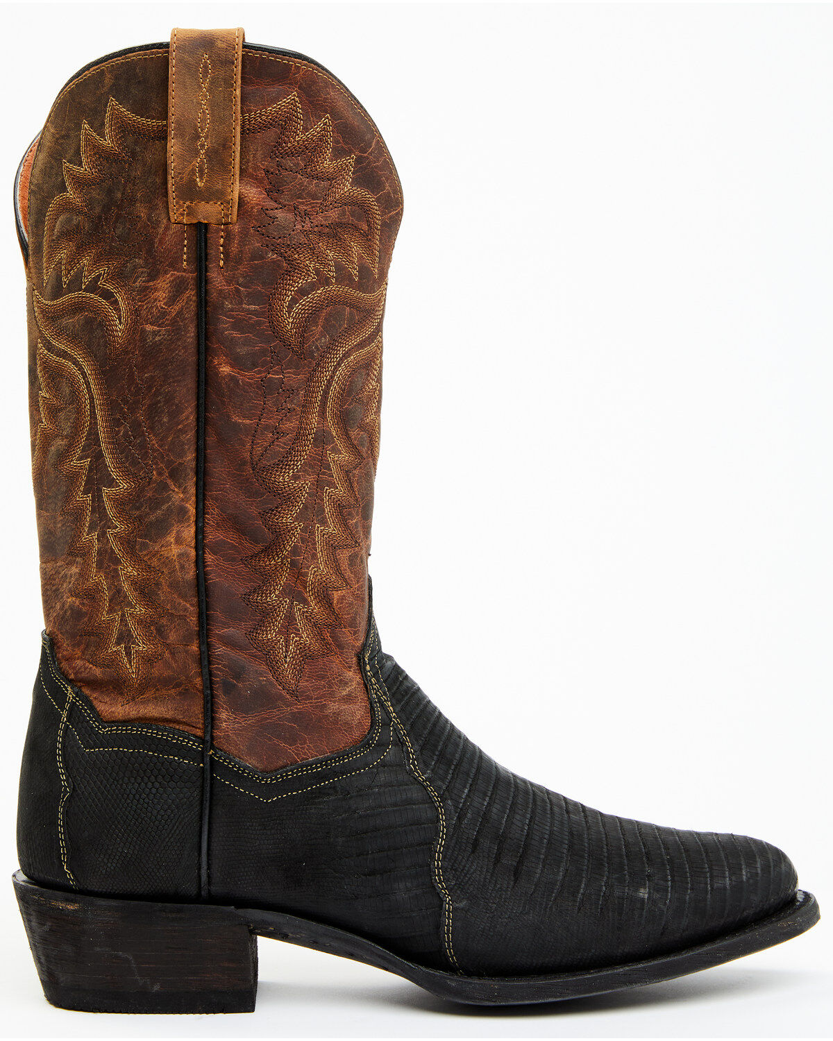 Image #2 - Dan Post Men's Winston Exotic Teju Lizard Western Boots - Round Toe, Black, hi-res