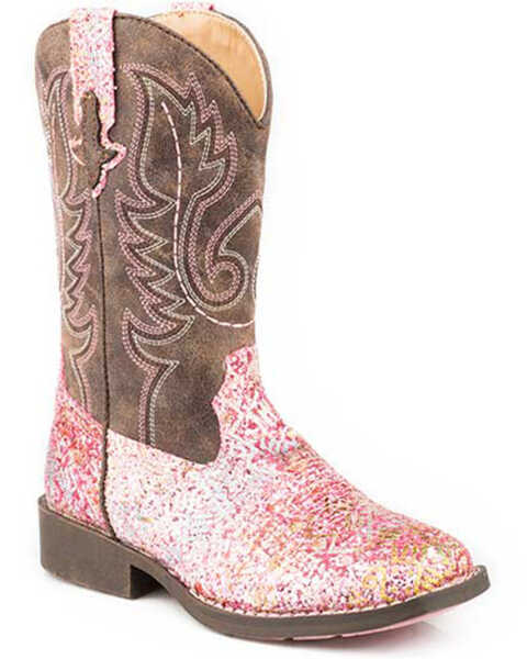 Sherpa Cowgirl Boots Slide Slippers Pink / M/L