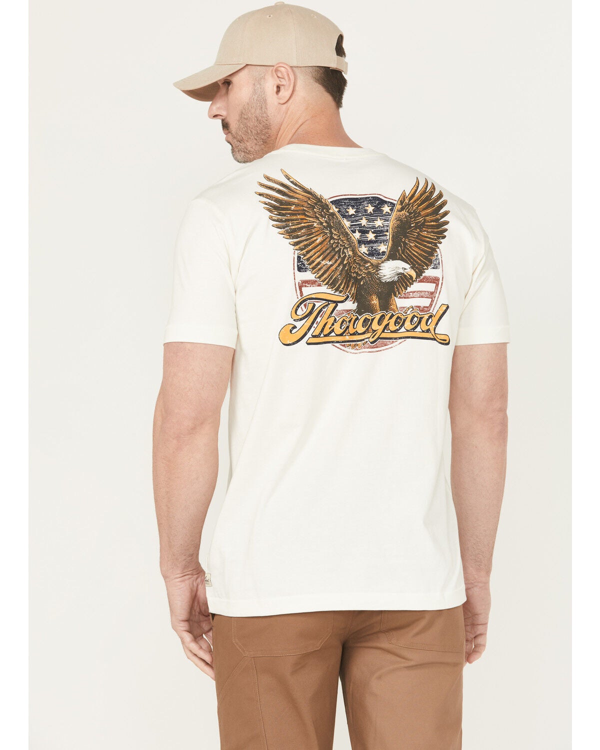 Thorogood Men's Freedom Eagle Short Sleeve Graphic Work T-Shirt, White, hi-res