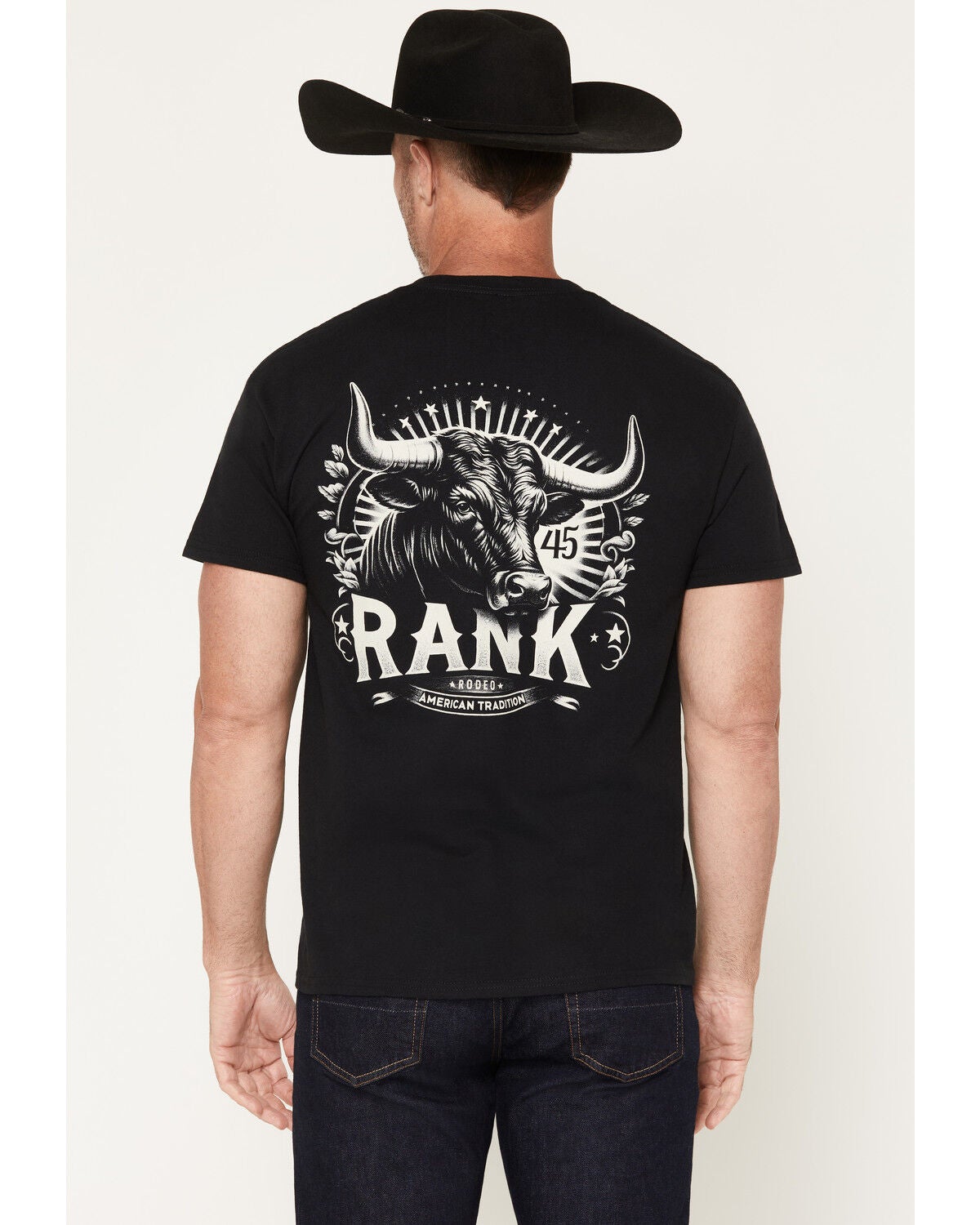 Image #1 - RANK 45&reg; Men's Badge of Honor Short Sleeve Graphic T-Shirt, Black, hi-res