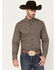 Cinch Men's Modern Fit Geo Print Long Sleeve Button Down Western Shirt, Brown, hi-res