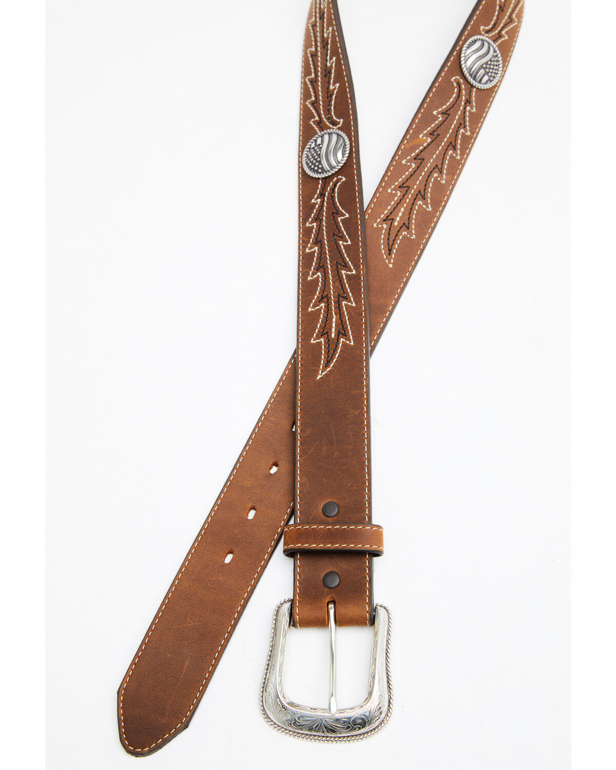Image #2 - Justin Men's Caddo Embroidered Western Belt, , hi-res