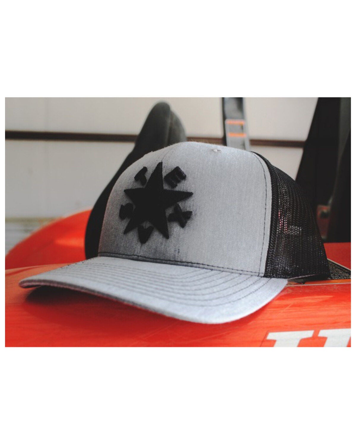 Image #1 - Oil Field Hats Men's Black Dezavala Flag Star Patch Mesh Ball Cap, Black, hi-res