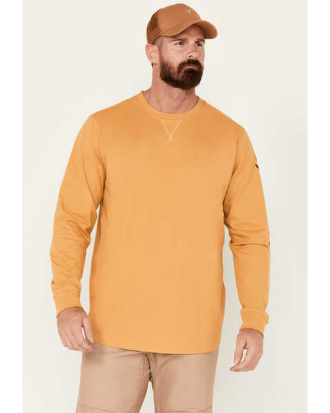 Hawx Men's Season Logo Long Sleeve Work Shirt, Dark Yellow, hi-res