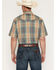 Image #4 - Wrangler Men's ATG Turbulence Plaid Print Short Sleeve Snap Performance Western Shirt - Big, Multi, hi-res