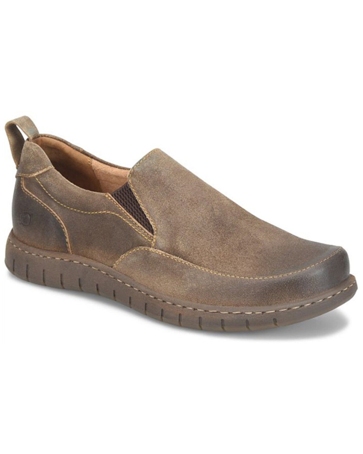 Image #1 - Born Men's Leeds Slip-On Casual Shoes - Moc Toe, Taupe, hi-res