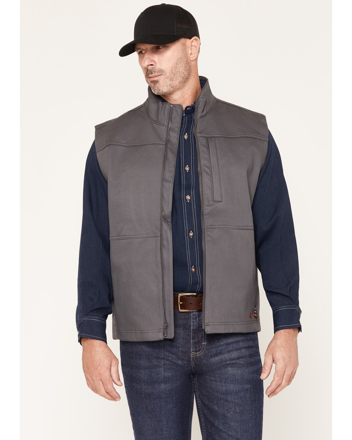 Forge Workwear Men's FR Ripstop Softshell Vest, Grey, hi-res