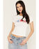 Image #1 - Originality Women's Star Patch Baby Tee, White, hi-res