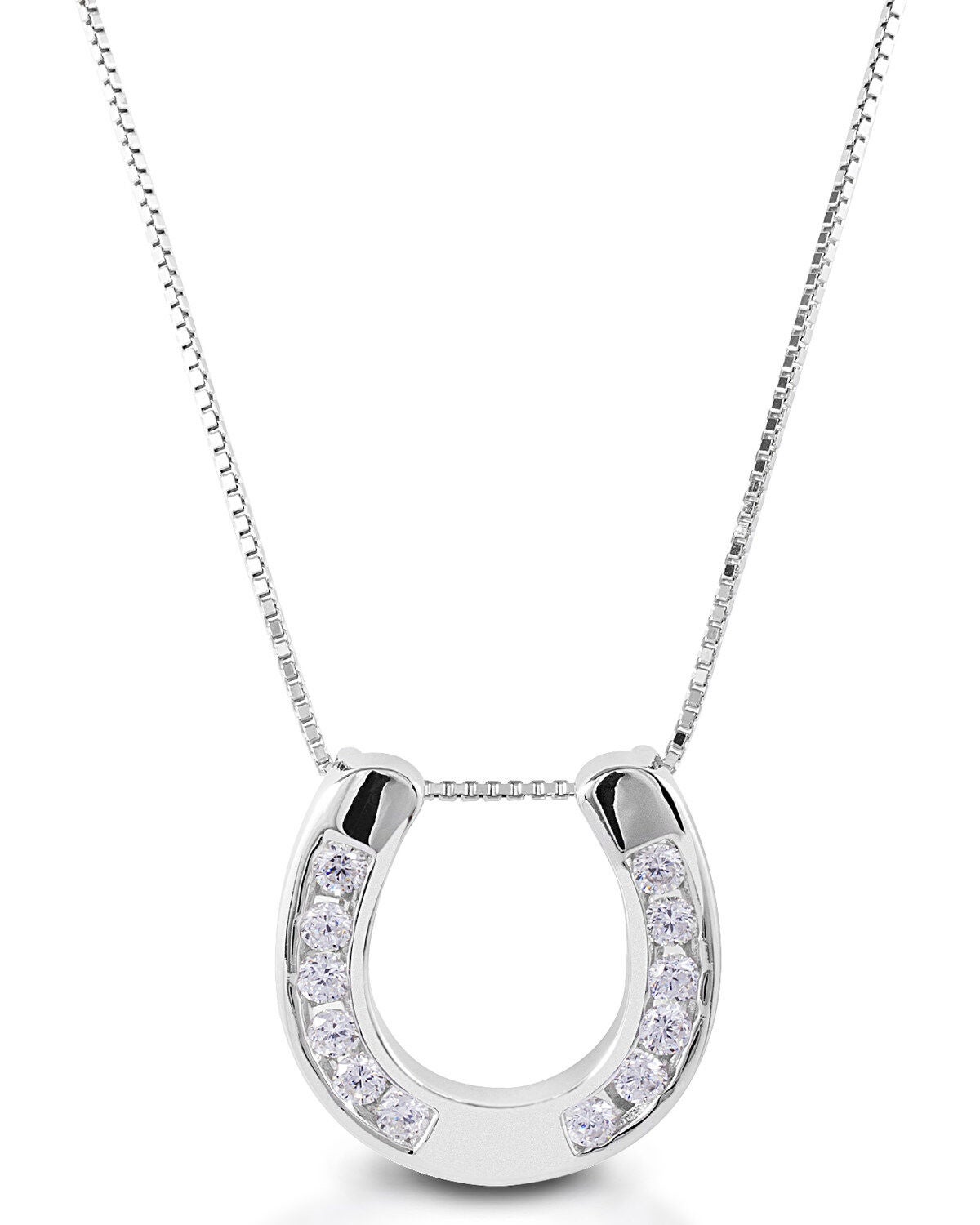 Kelly Herd Women's Large Horseshoe Pendant Necklace, Silver, hi-res