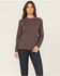 Image #1 - Carhartt Women's Loose Fit Heavyweight Long Sleeve Logo Graphic Work Tee, Purple, hi-res