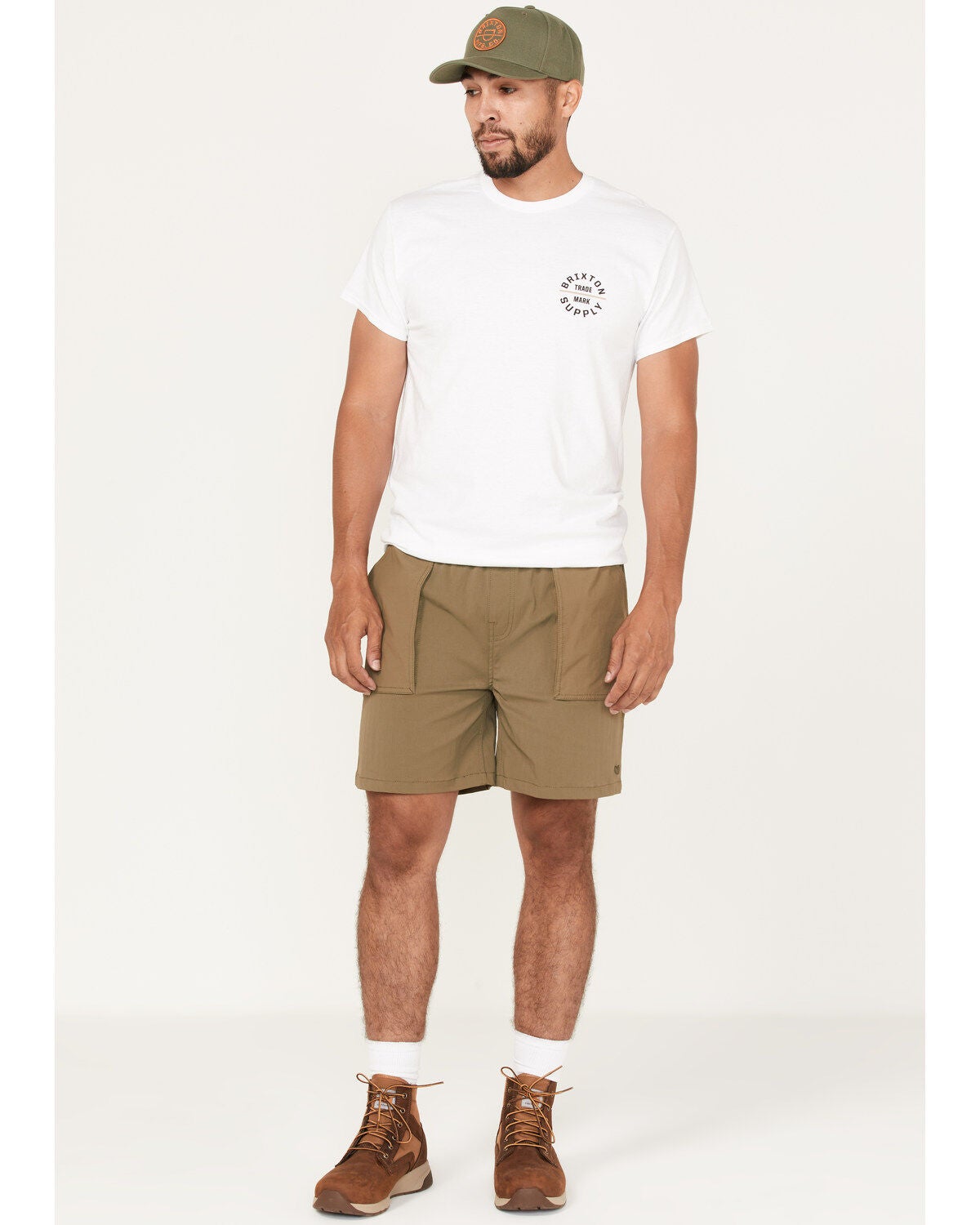 Brixton Men's Jupiter Service X Military Shorts, Olive, hi-res