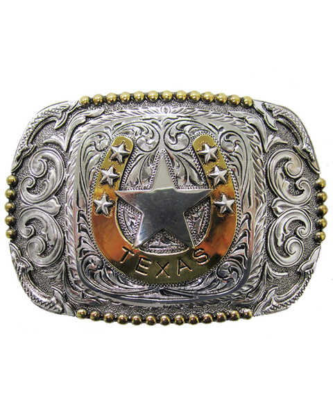 Cody James Men's Texas Star Regional Buckle, Silver, hi-res
