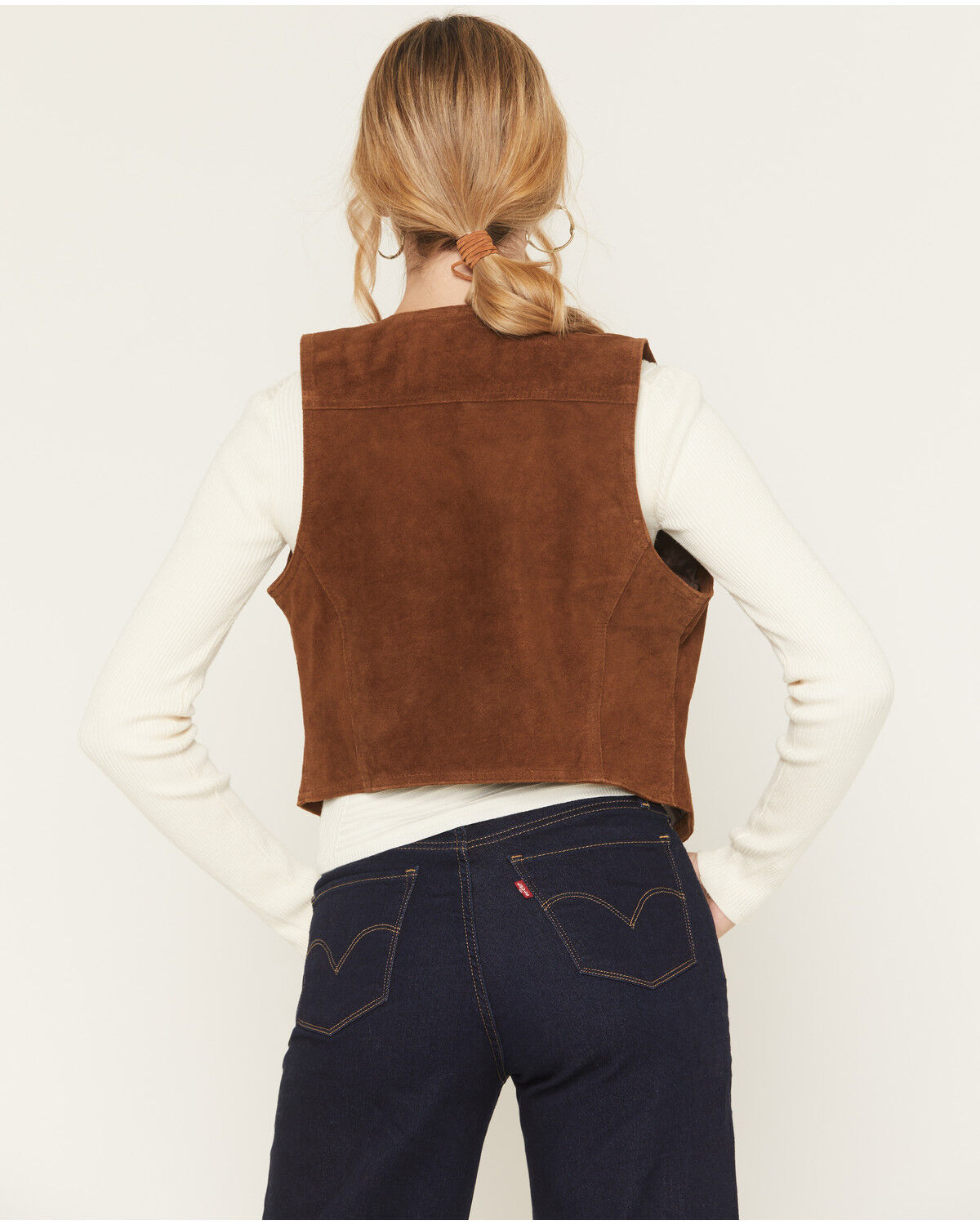 Image #4 - Scully Women's Suede Button-Down Vest, Chocolate, hi-res