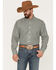 Resistol Men's Pine Striped Long Sleeve Button Down Western Shirt, Green, hi-res