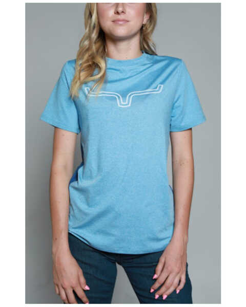 Kimes Ranch Women's Phase 2 Tech Tee, Turquoise, hi-res