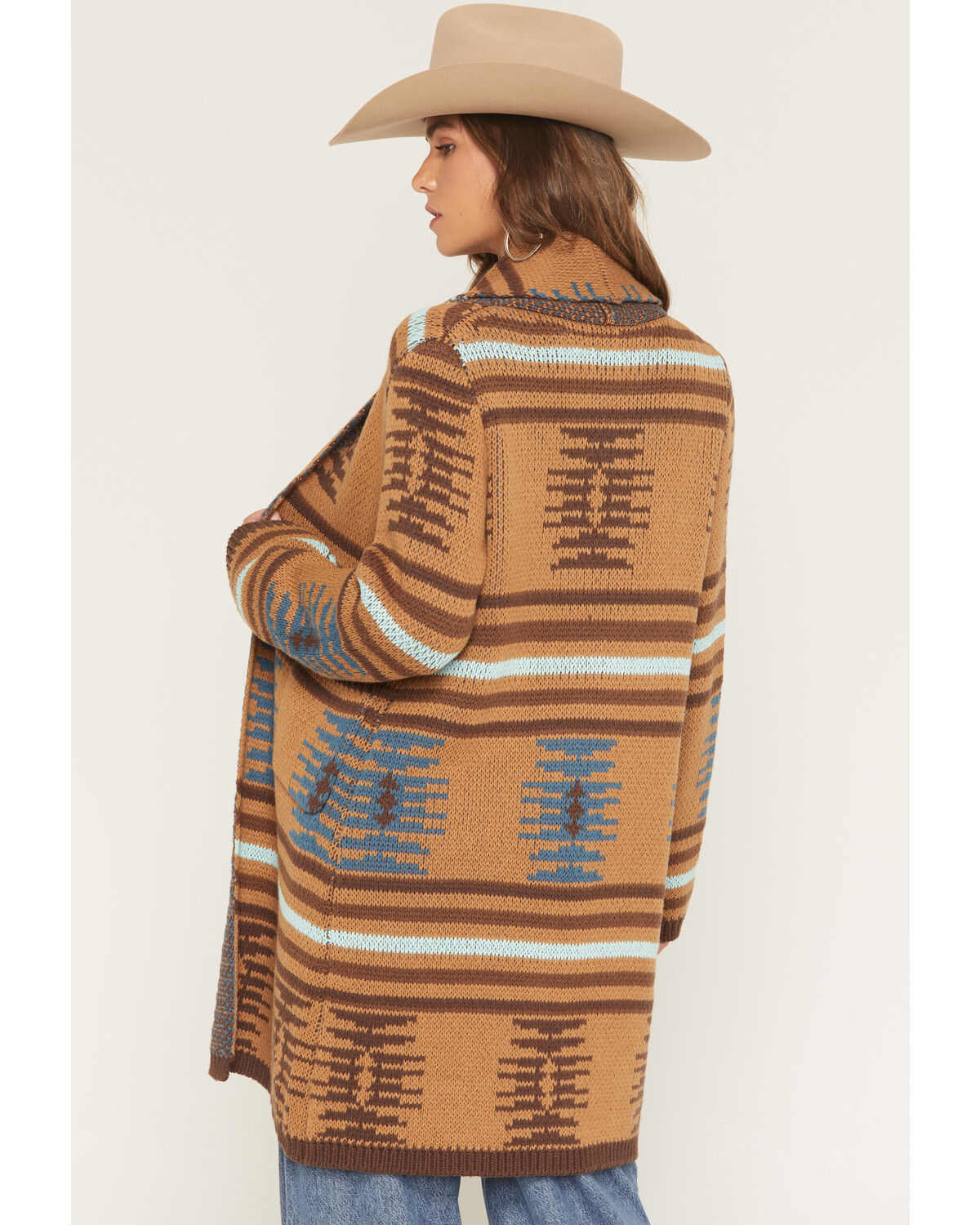 Image #4 - Tasha Polizzi Women's Printed Barn Cardigan, Brown, hi-res
