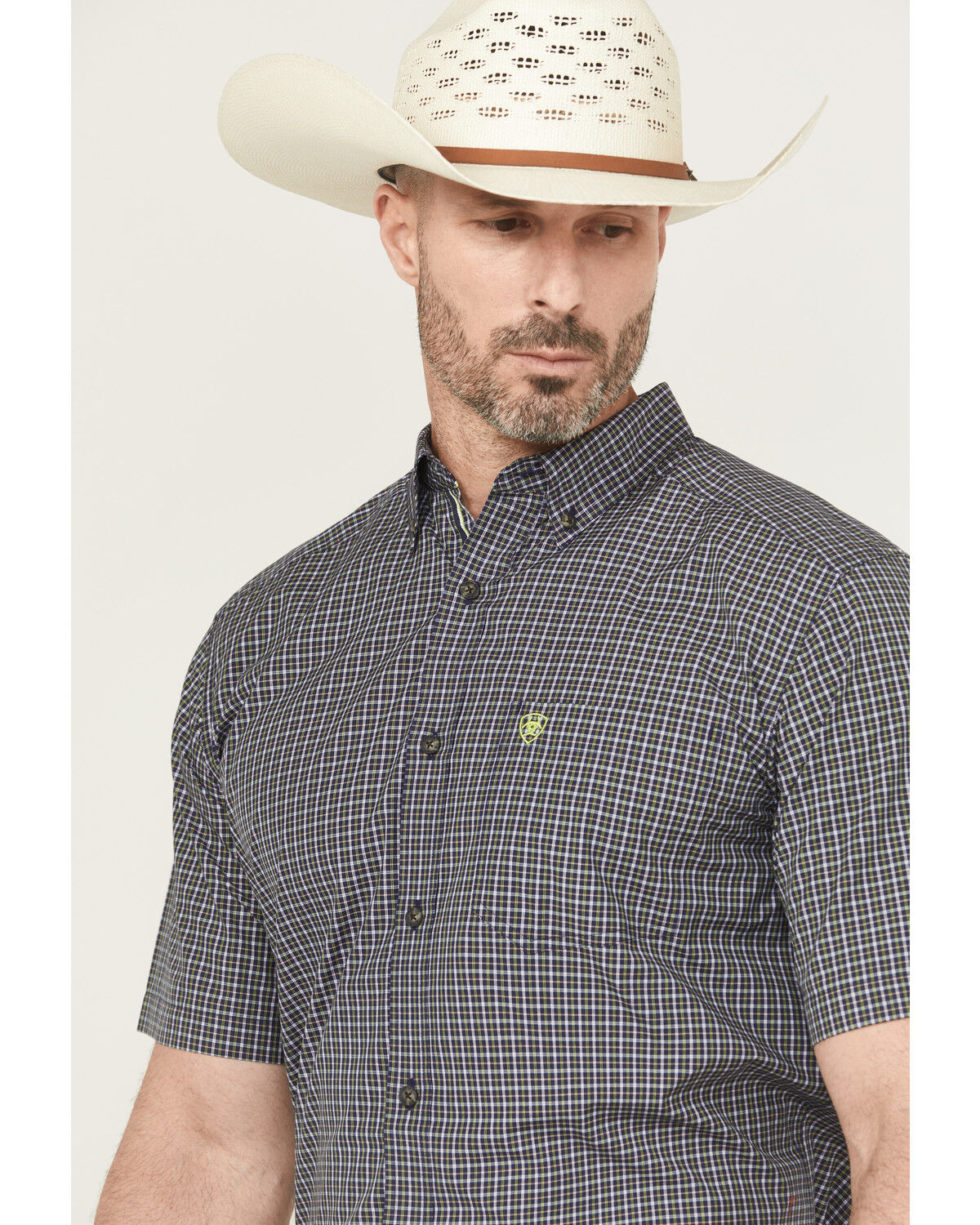 Image #2 - Ariat Men's Pro Series Caspian Plaid Print Short Sleeve Button-Down Western Shirt - Tall, , hi-res