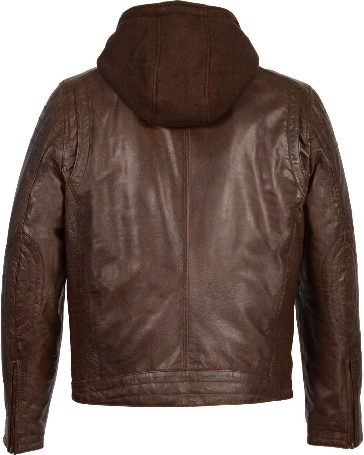 Image #2 - Milwaukee Leather Men's Zipper Front Leather Jacket w/ Removable Hood - Big - 4X, , hi-res