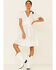 Very J Women's Eyelet Ruffle Surplice Dress, White, hi-res
