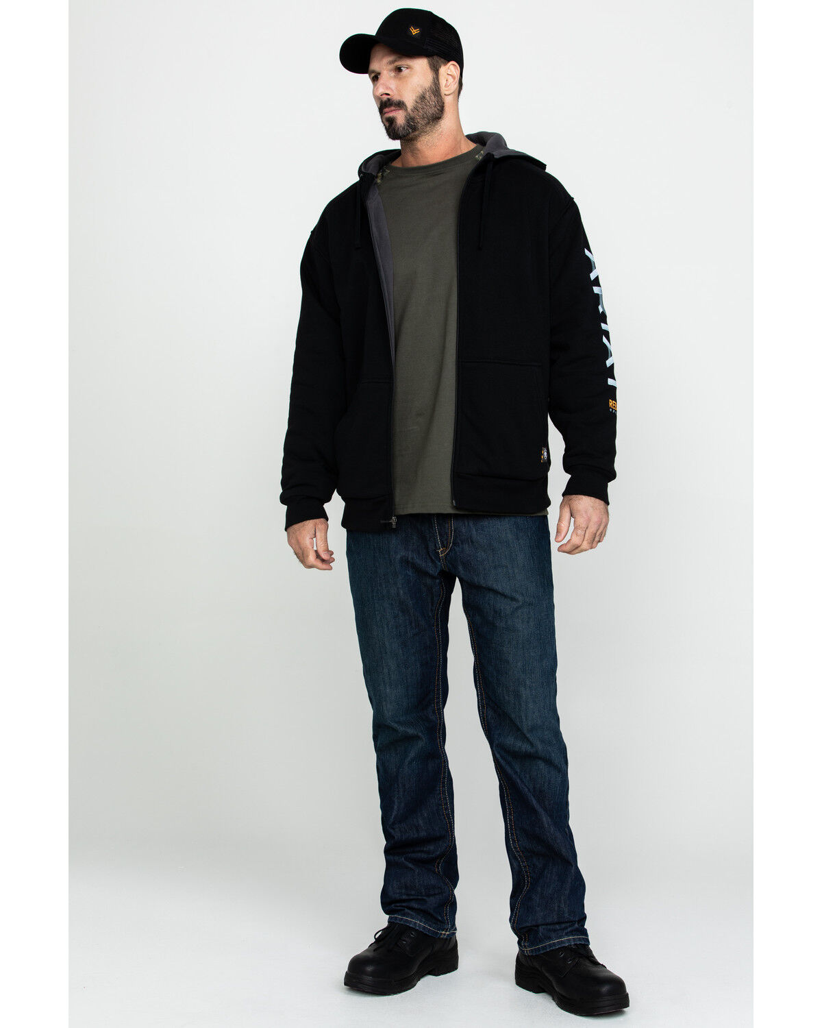 Image #6 - Ariat Men's Rebar All-Weather Full Zip Work Hooded Sweatshirt - Big & Tall, , hi-res