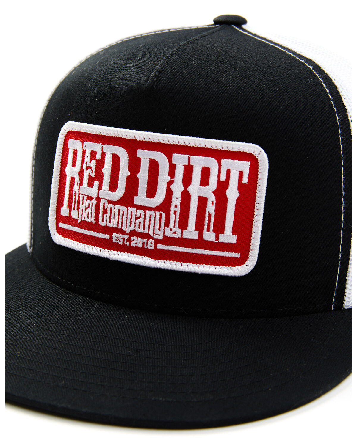 Image #2 - Red Dirt Hat Embroidered Logo Tag Patch Mesh Back Cap, Black, hi-res