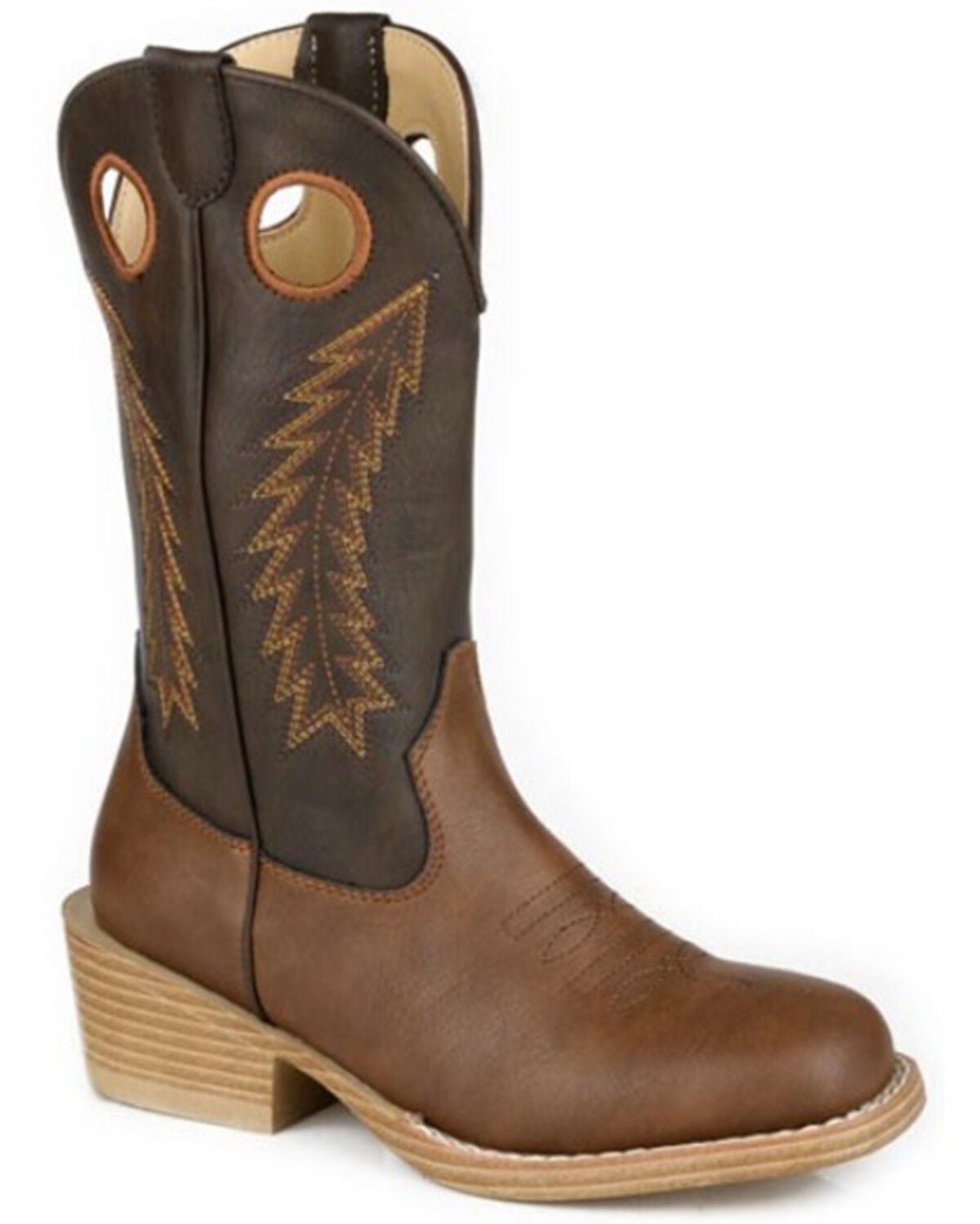 Roper Little Boys' Walker Western Boots - Square Toe, Brown, hi-res