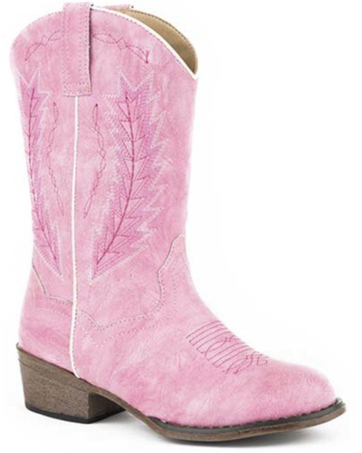 Roper Girls' Taylor Western Boots - Round Toe, Pink, hi-res