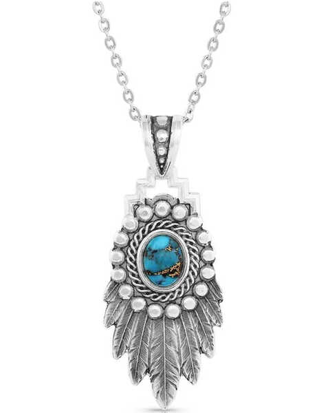 Montana Silversmiths Women's Blue Spring Turquoise Necklace, Silver, hi-res