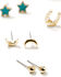 Image #5 - Shyanne Women's Moon And Heart Earring Set - 23 Piece, Gold, hi-res