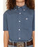 Image #3 - Ariat Boys' Geo Print Short Sleeve Button-Down Western Shirt, Blue, hi-res